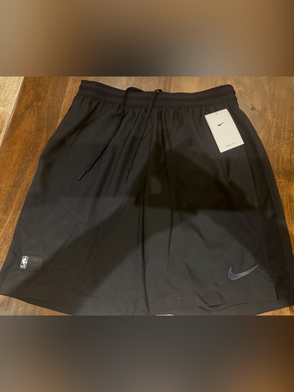 NBA Summer League Nike Men’s Black Athletic Shorts with Subtle Swoosh Large